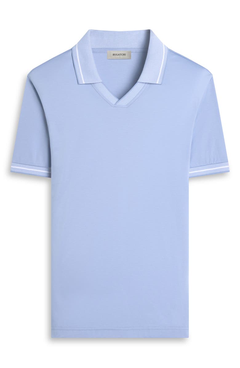 Bugatchi Pima Cotton Johnny Collar Polo, Alternate, color, Air Blue