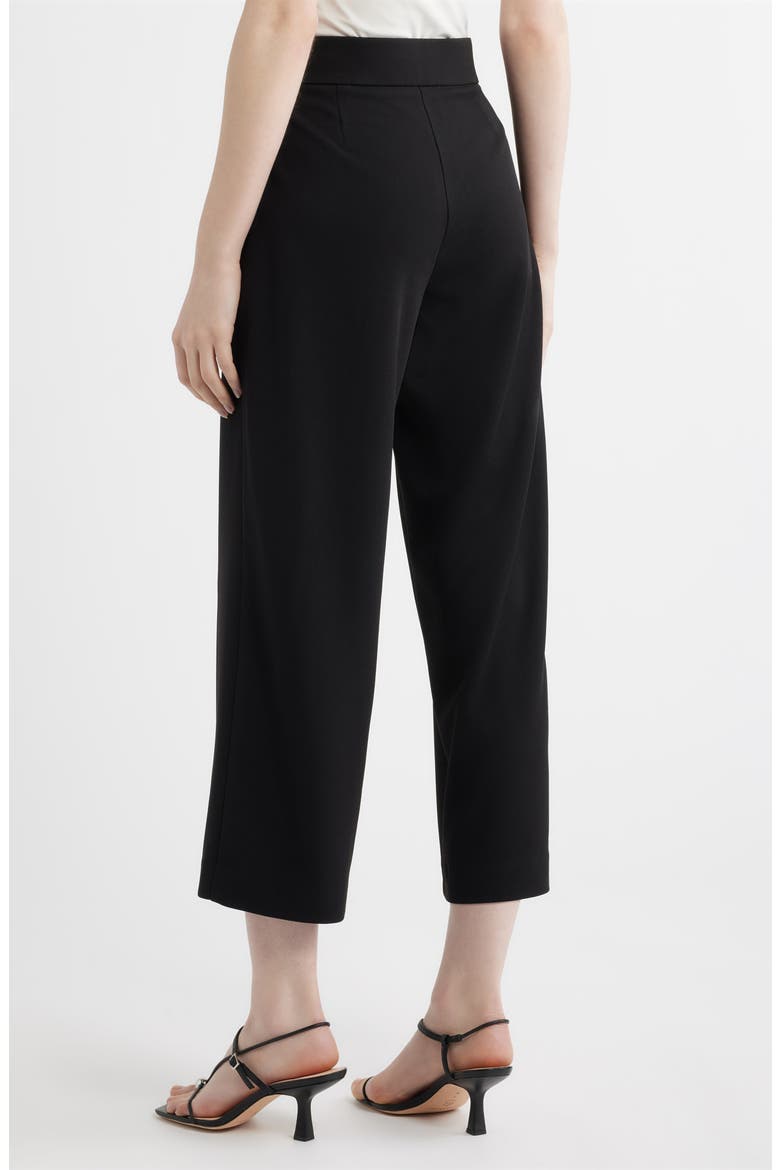 Tie Front Pull-On Wide Leg Crop Pants, Alternate, color, ANNE BLACK