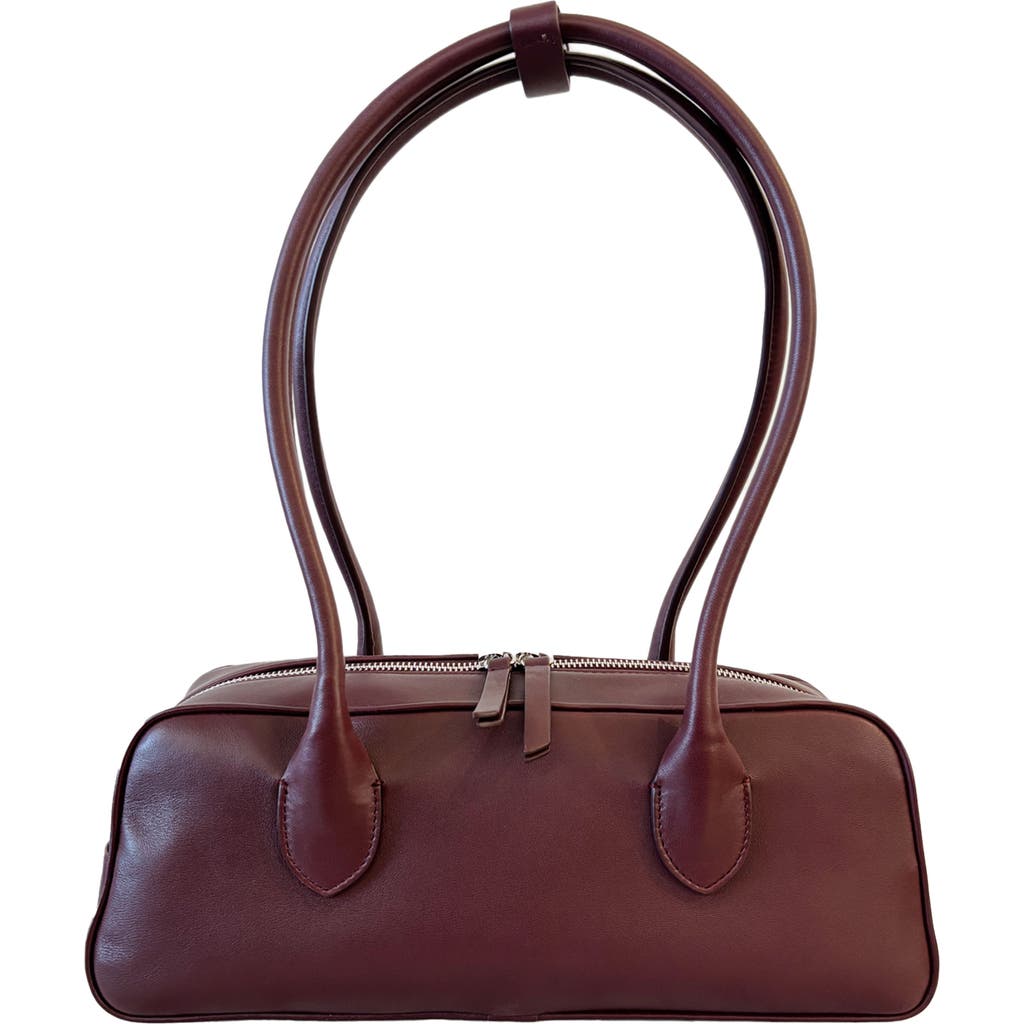 HYER GOODS La Strada Leather East West Bag in Burgundy  product