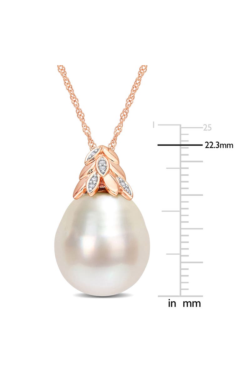 Julianna B. South Sea Pearl & Diamond Necklace 14k Rose Gold, Alternate, color, Cultured South Sea Pearl