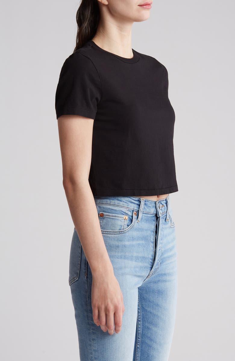 Re/Done Organic & Recycled Cotton Micro T-Shirt, Alternate, color, Black