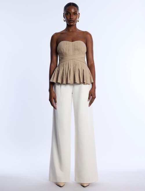 Bcbg Stretch Linen Top In Neutral