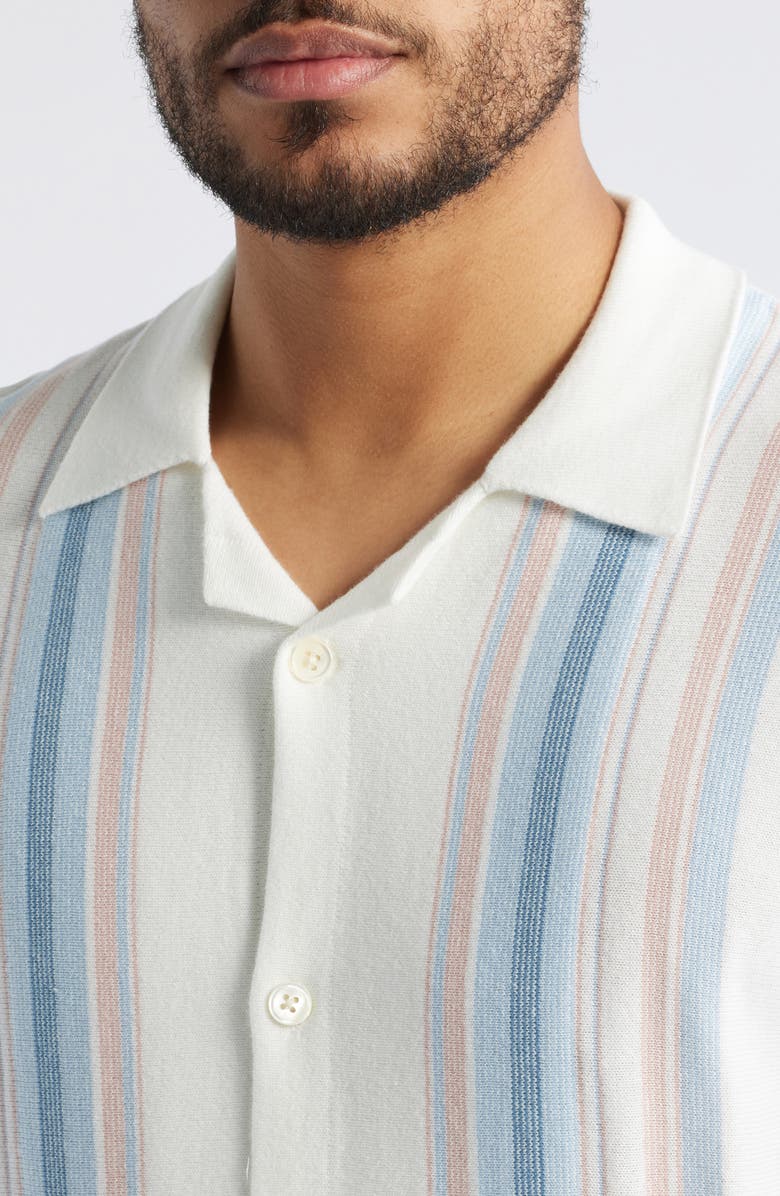 Rails Silas Stripe Knit Cotton Blend Camp Shirt, Alternate, color, 