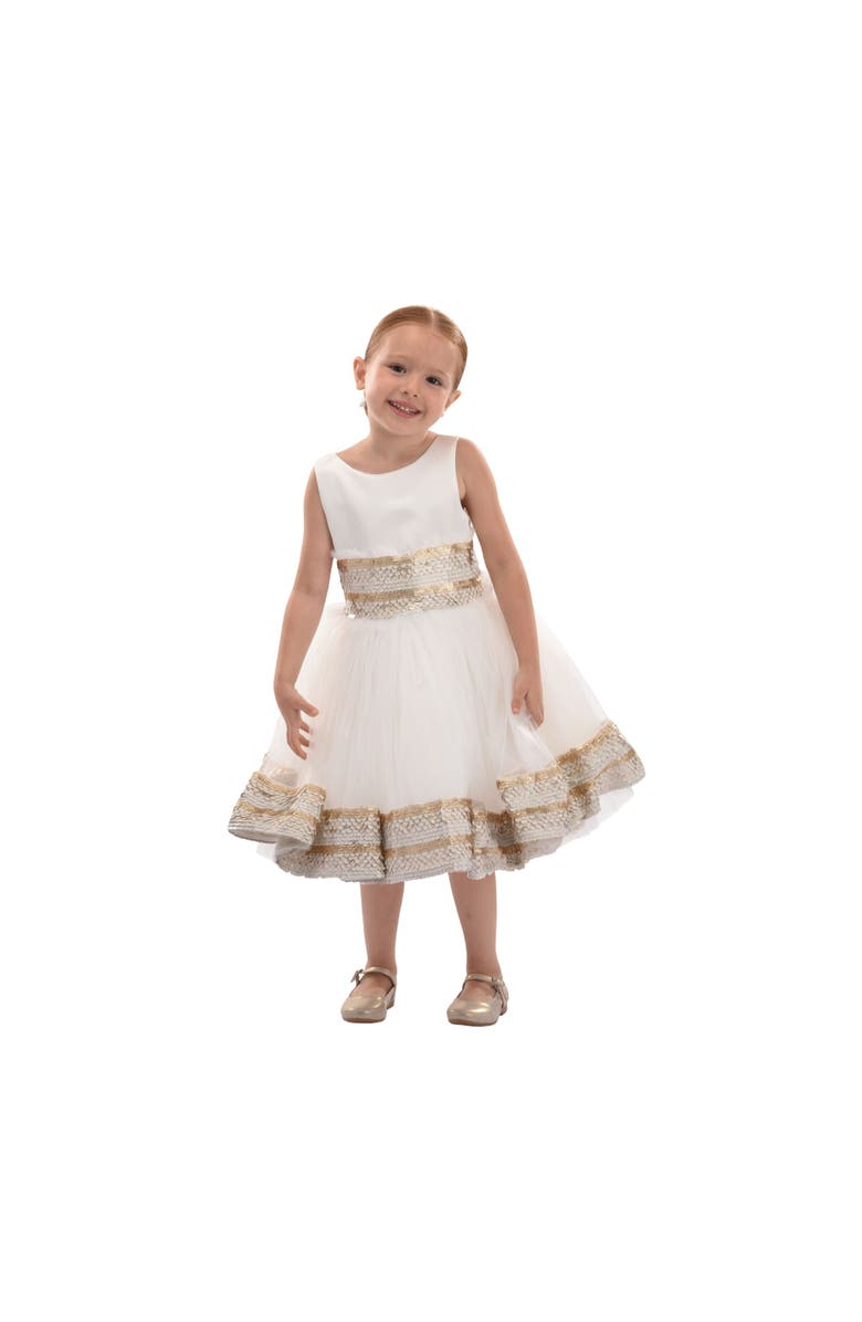 Tulleen Lorelei Sequin Hem Dress, Alternate, color, White