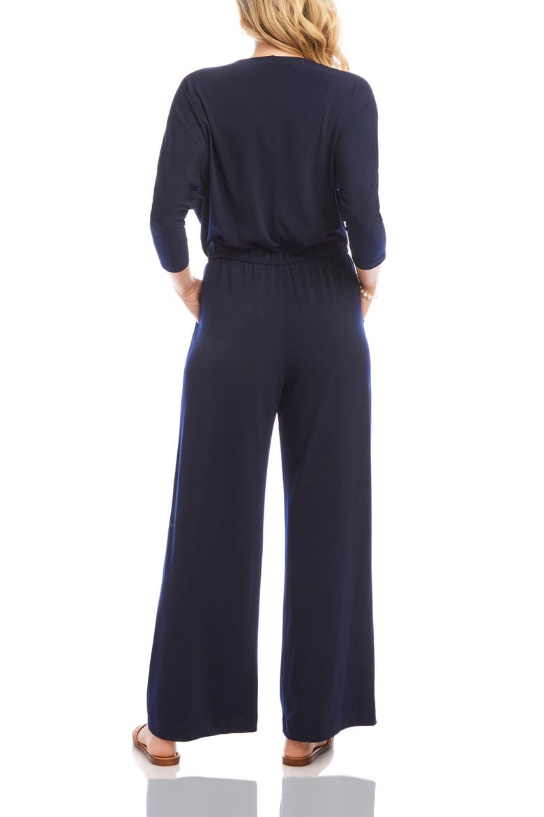 Travel Jersey Wide Leg Jumpsuit, Alternate, color, NAVY