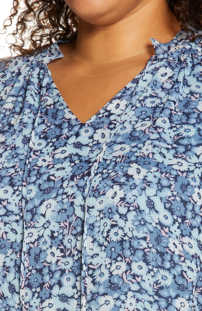 Vince Camuto Garden Floral Peasant Blouse, Alternate, color, 