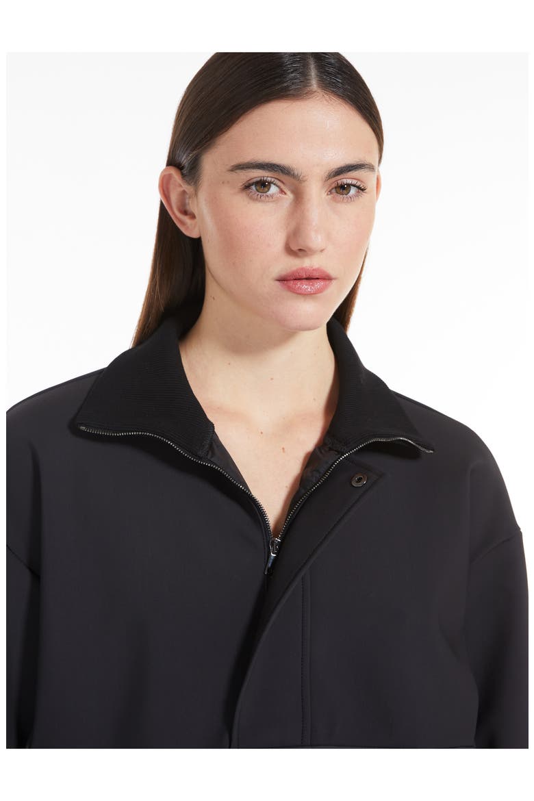 Porfido Mixed Media Half-Zip Sweatshirt, Alternate, color, BLACK
