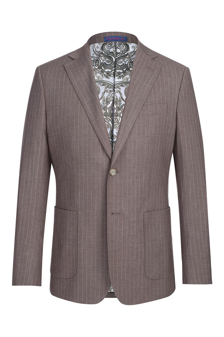 Two-Button Flat Front Suit, Alternate, color, BROWN