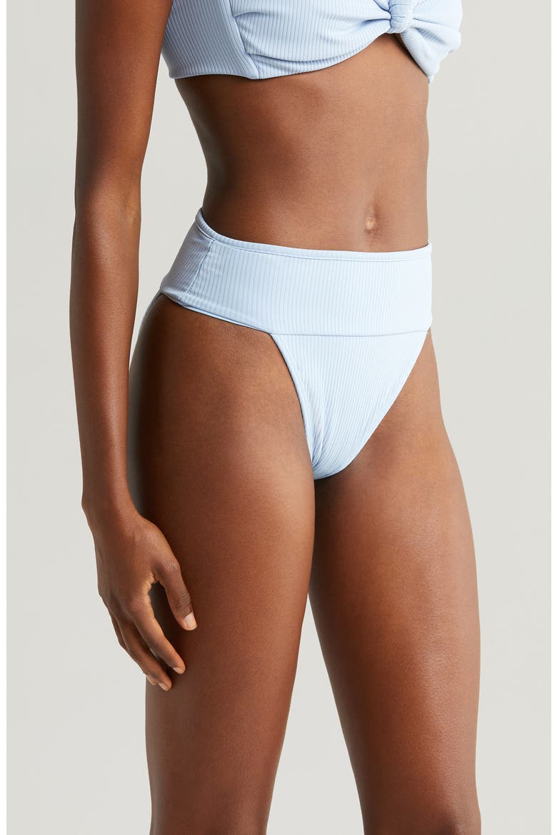 Tamarindo Rib High Cut Bikini Bottoms, Alternate, color, PERI RIB