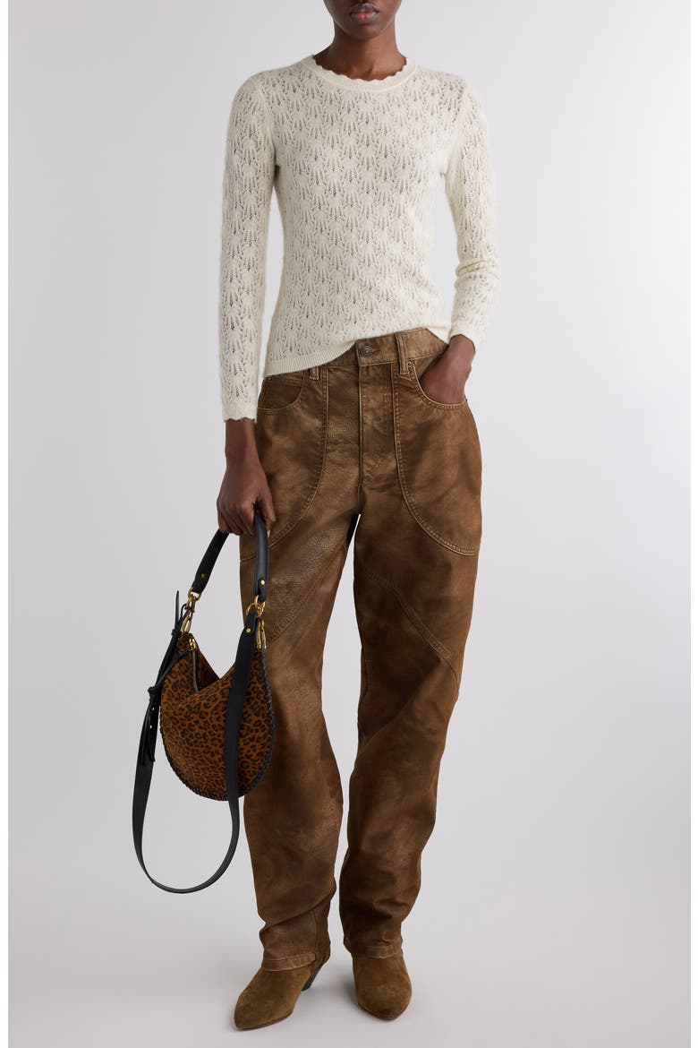 Obeline Pointelle Sweater, Alternate, color, ECRU