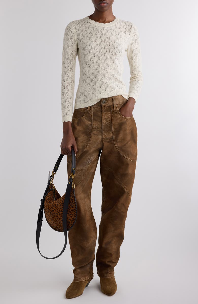 Isabel Marant Étoile Obeline Pointelle Sweater, Alternate, color, Ecru