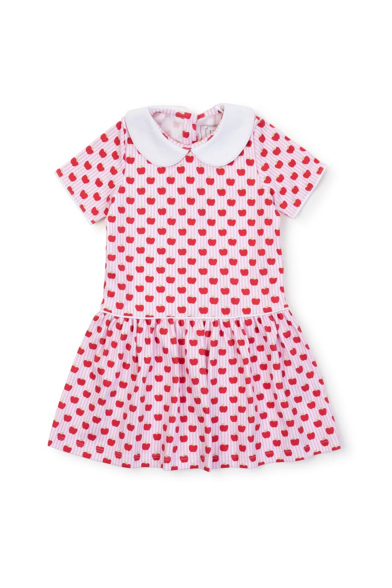 Libby Girls' Dress, Main, color, Schoolhouse Apples Pink