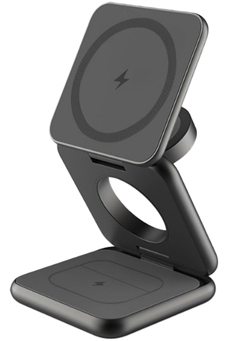 Trio 3 in 1 Magnetic Charger for Apple iPhones / Watches / Airpods, Alternate, color, Black