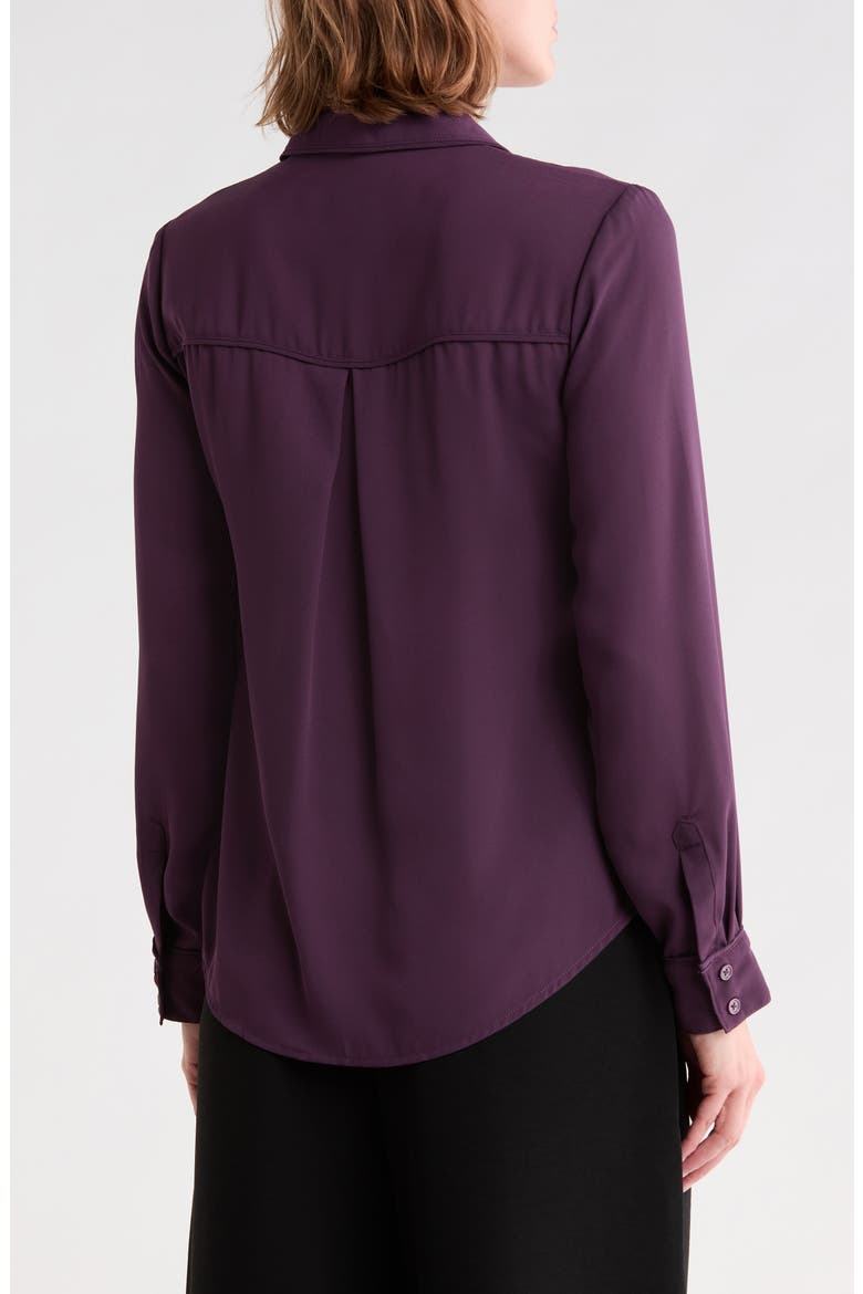 Relaxed Long Sleeve Shirt, Alternate, color, BLACKBERRY WINE