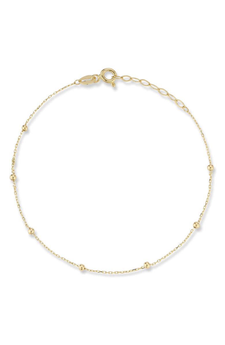 Ember Fine Jewelry 14K Gold Ball Station Bracelet, Main, color, Gold
