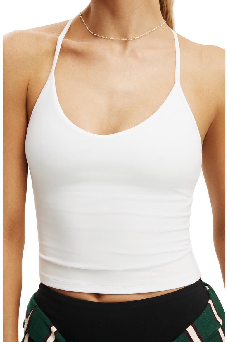 Women's Active Ultra Soft V Neck Racer Back Tank, Alternate, color, White