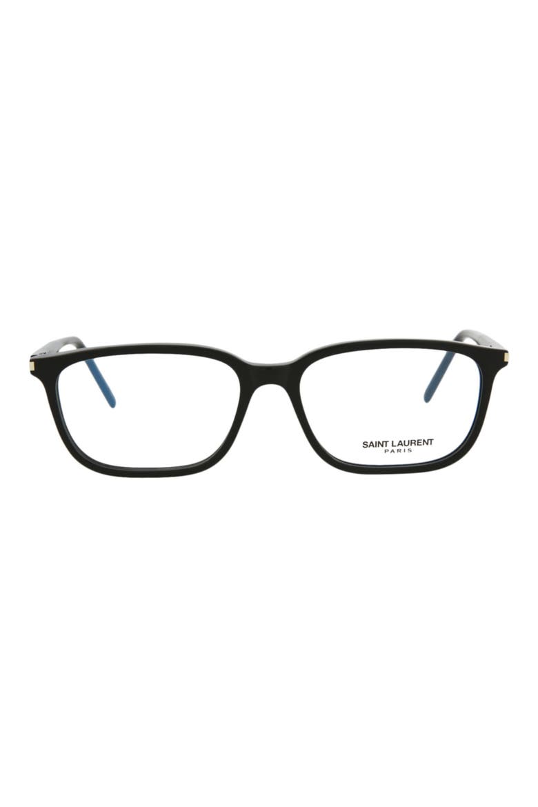 54mm Square Optical Glasses, Main, color, BLACK BLACK TRANSPARENT