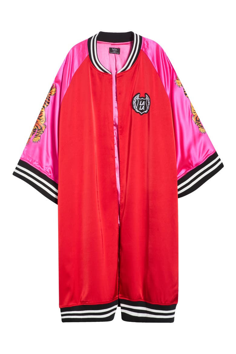 Take Up Space Kimono Bomber, Main, color, PINK/RED