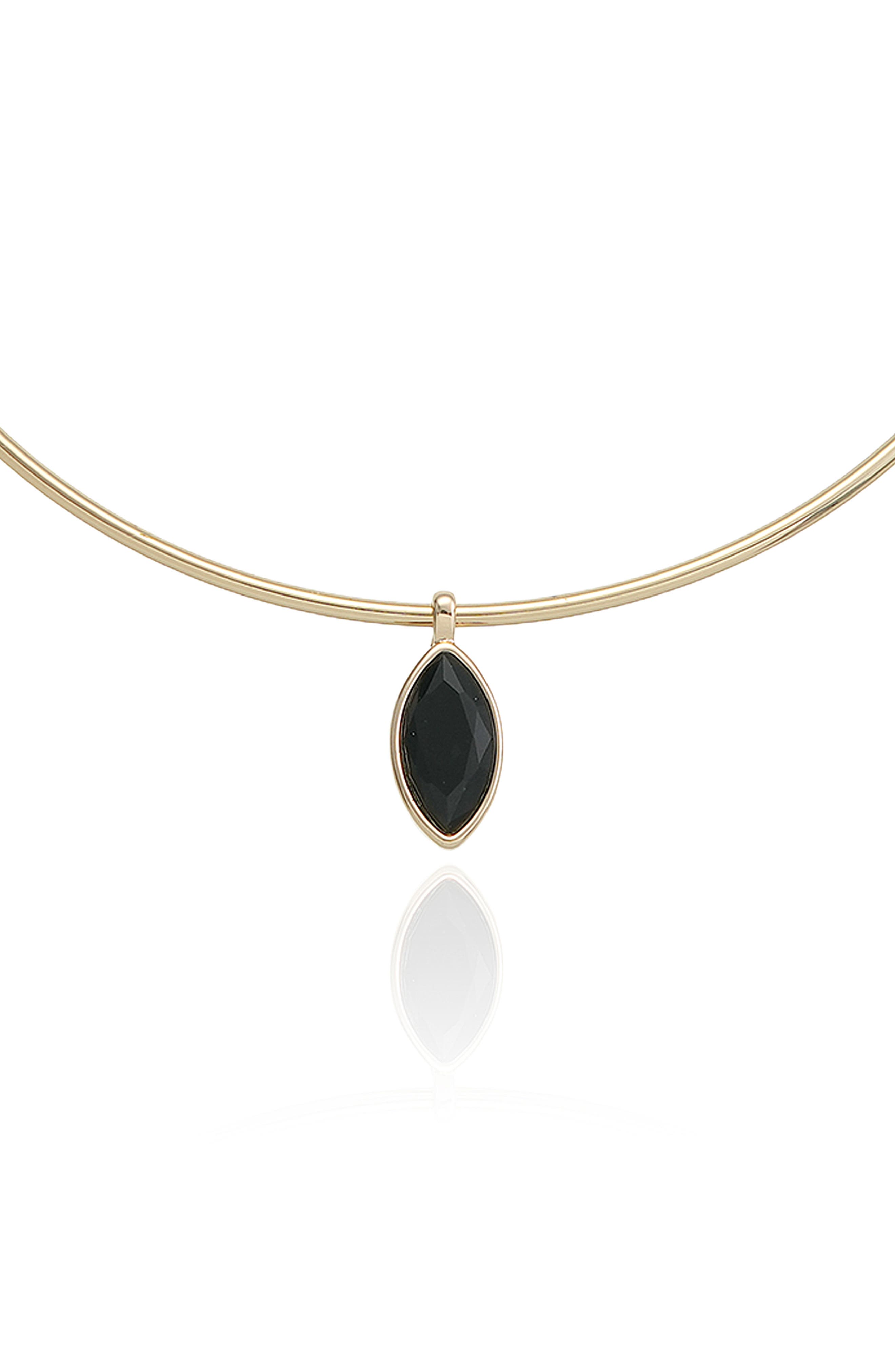 Marquise Glass Pendant Collar Necklace