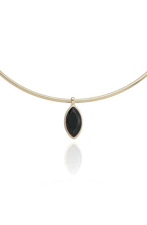 Marquise Glass Pendant Collar Necklace