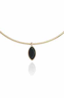 Marquise Glass Pendant Collar Necklace