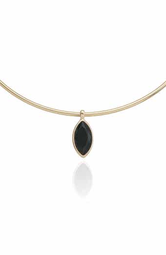 Marquise Glass Pendant Collar Necklace