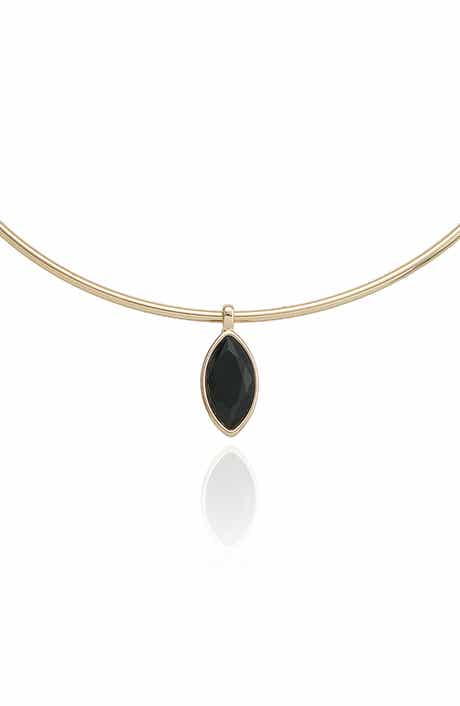 Marquise Glass Pendant Collar Necklace