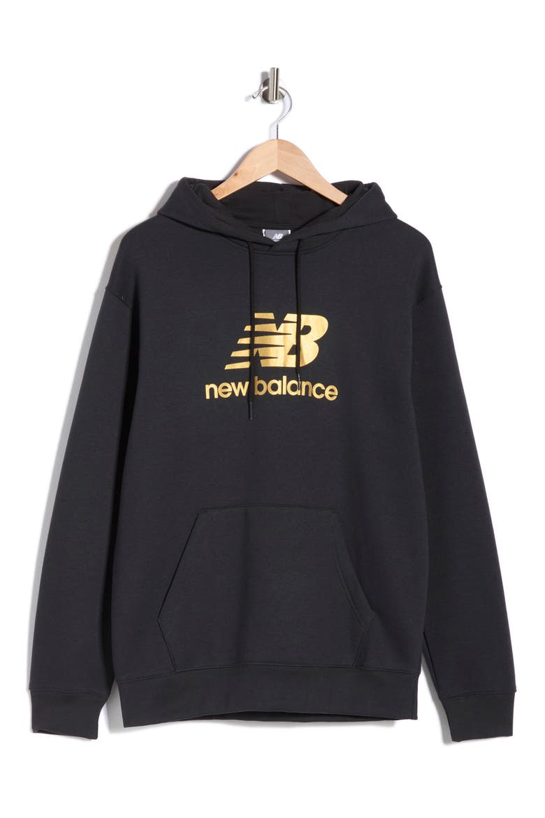 Shine Stacked Logo Graphic Hoodie, Main, color, BLACK