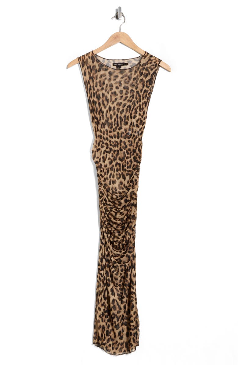 Good American Semisheer Mesh Cover-Up Midi Dress, Main, color, Lucky Leopard001