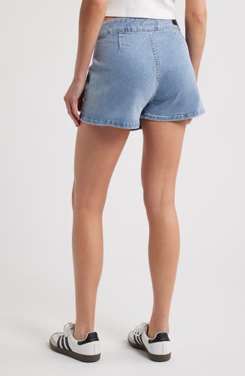 Naya Pleated Denim Wrap Skort