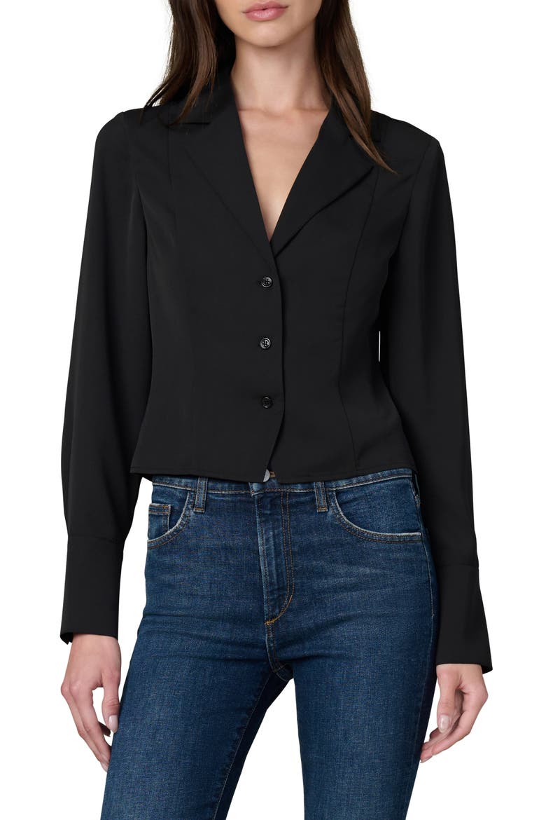 The Iris Notched Collar Shirt, Main, color, BLACK