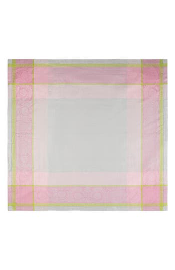 French Home Linen 71" X 100" Cleopatra Tablecloth In Chartruse And Rose Pink