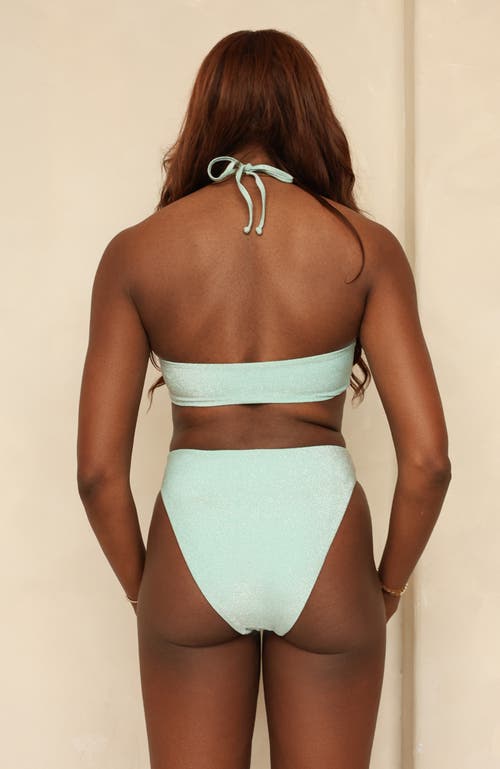 Dippin Daisys Amalfi String Tie Bandeau Bikini Top In Bleached Aqua