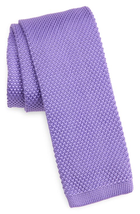 Lavender Knit Silk Tie