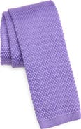 CLIFTON WILSON Lavender Knit Silk Tie