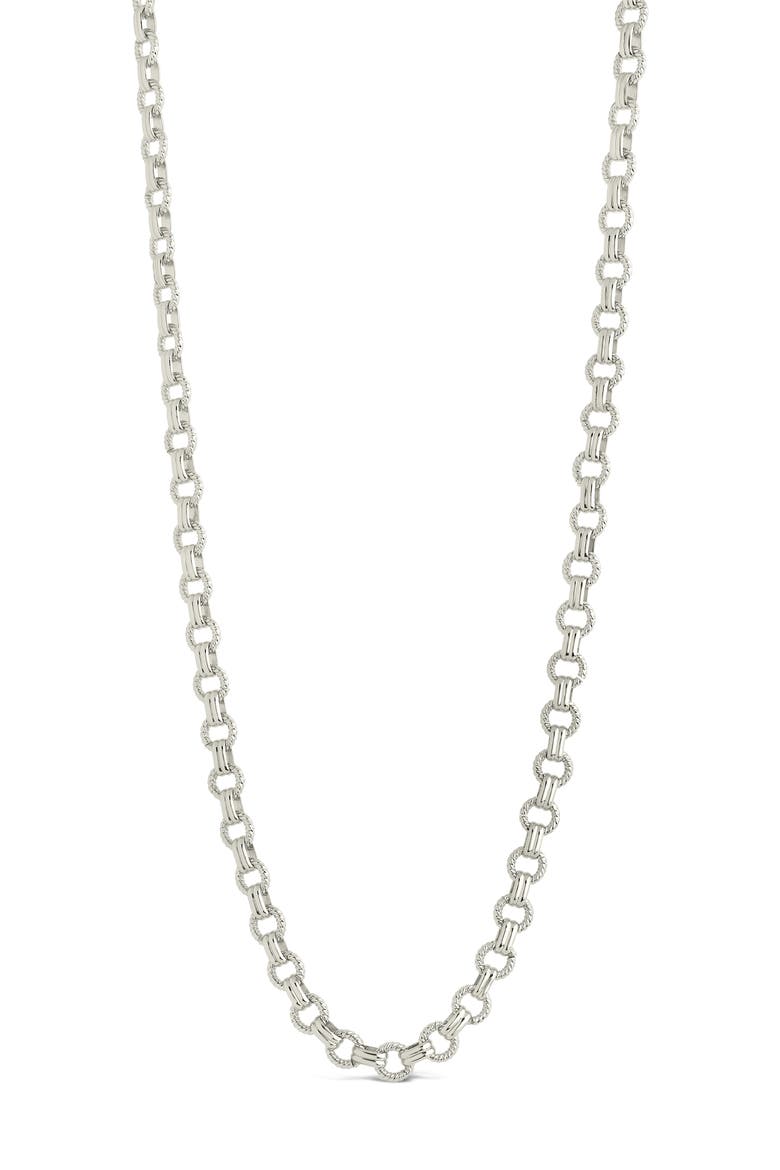 Parker Textured Chain Necklace, Main, color, SILVER