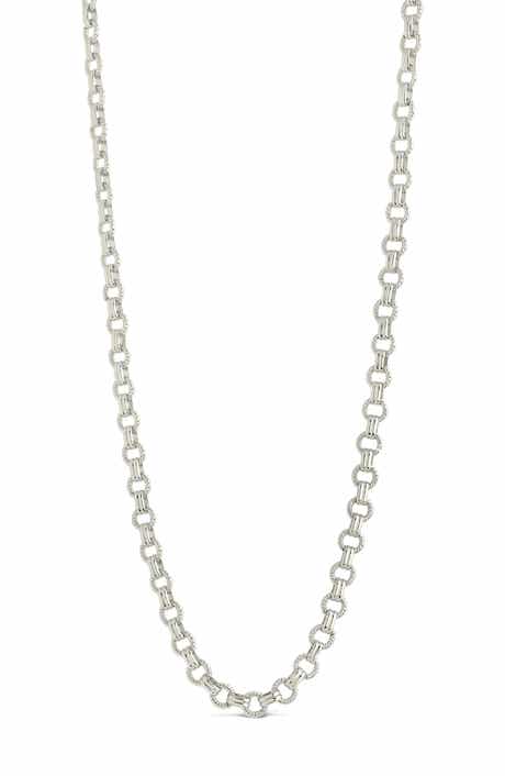 Sterling Forever Parker Textured Chain Necklace