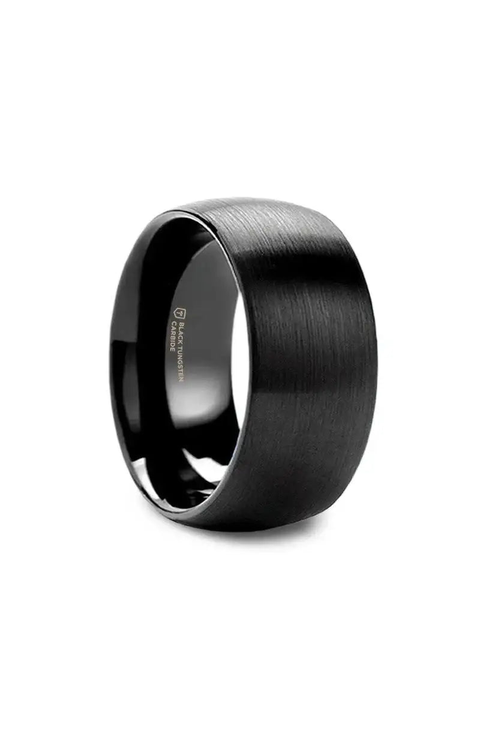 Raider Domed Brush Finished Tungsten Wedding Band