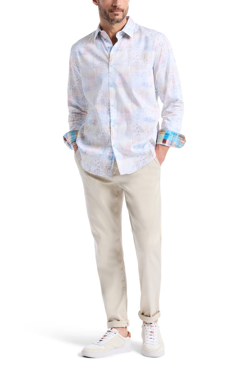 Robert Graham Vista Classic Fit Stretch Button-Up Shirt, Alternate, color, Multi White