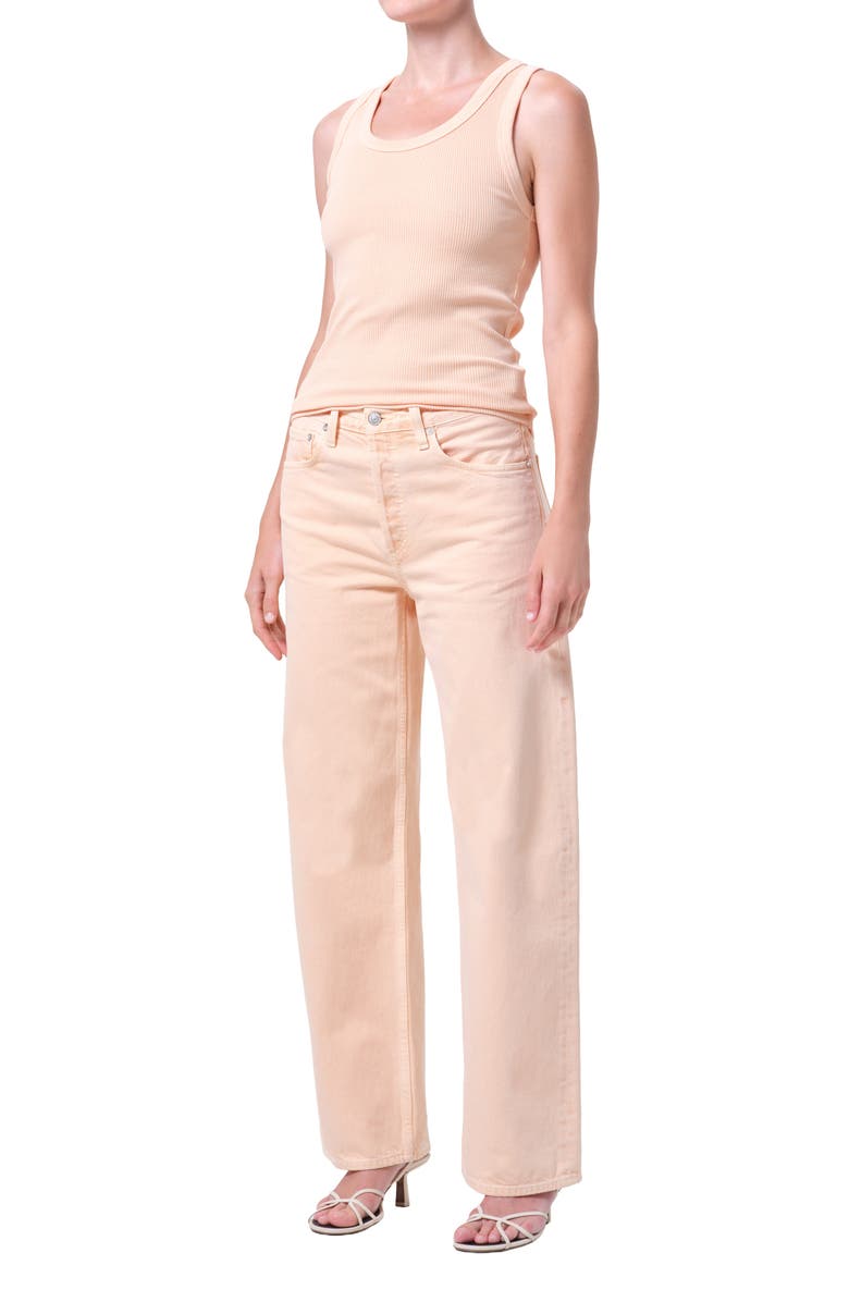 AGOLDE Poppy Rib Organic Cotton Blend Tank, Alternate, color, Sun Filter Light Dusty Orange