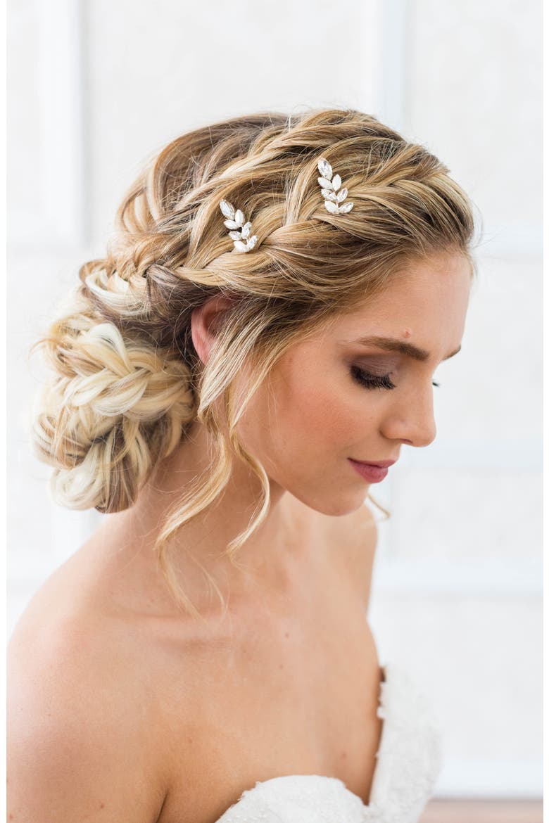 Vanessa Set of 2 Hair Pins, Alternate, color, SILVER