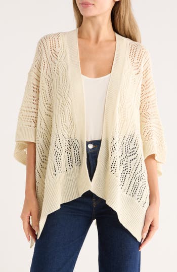 Bcbg Open Knit Topper In White