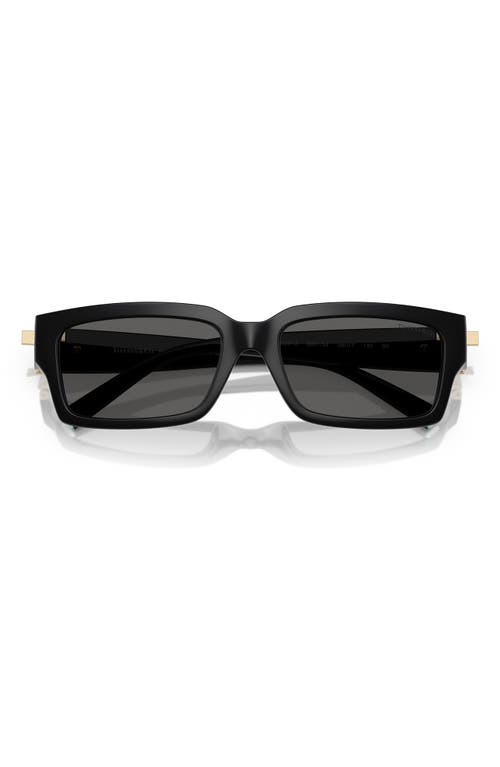Tiffany & Co . 56mm Rectangular Sunglasses In Black