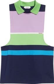 Versace Stripe Cotton Jersey Tank