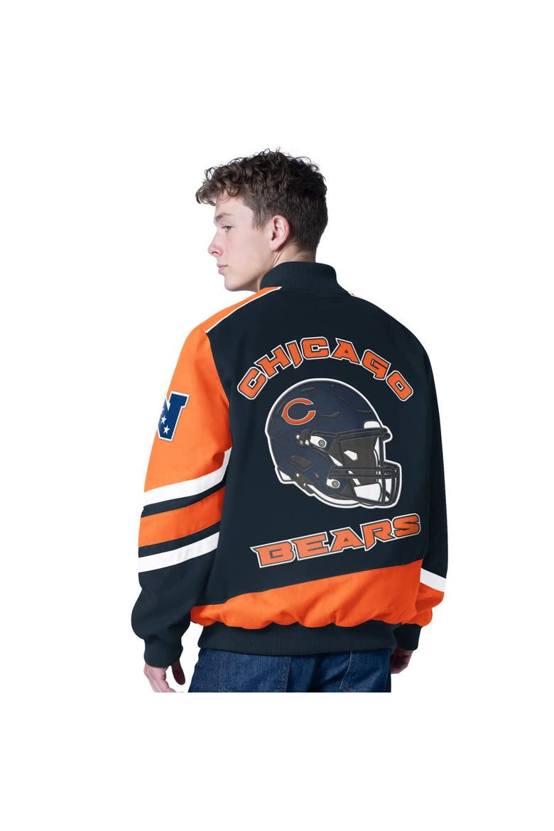 Men's G-III Sports by Carl Banks Navy Chicago Bears Prime Time Full-Zip Racing Jacket, Alternate, color, Navy