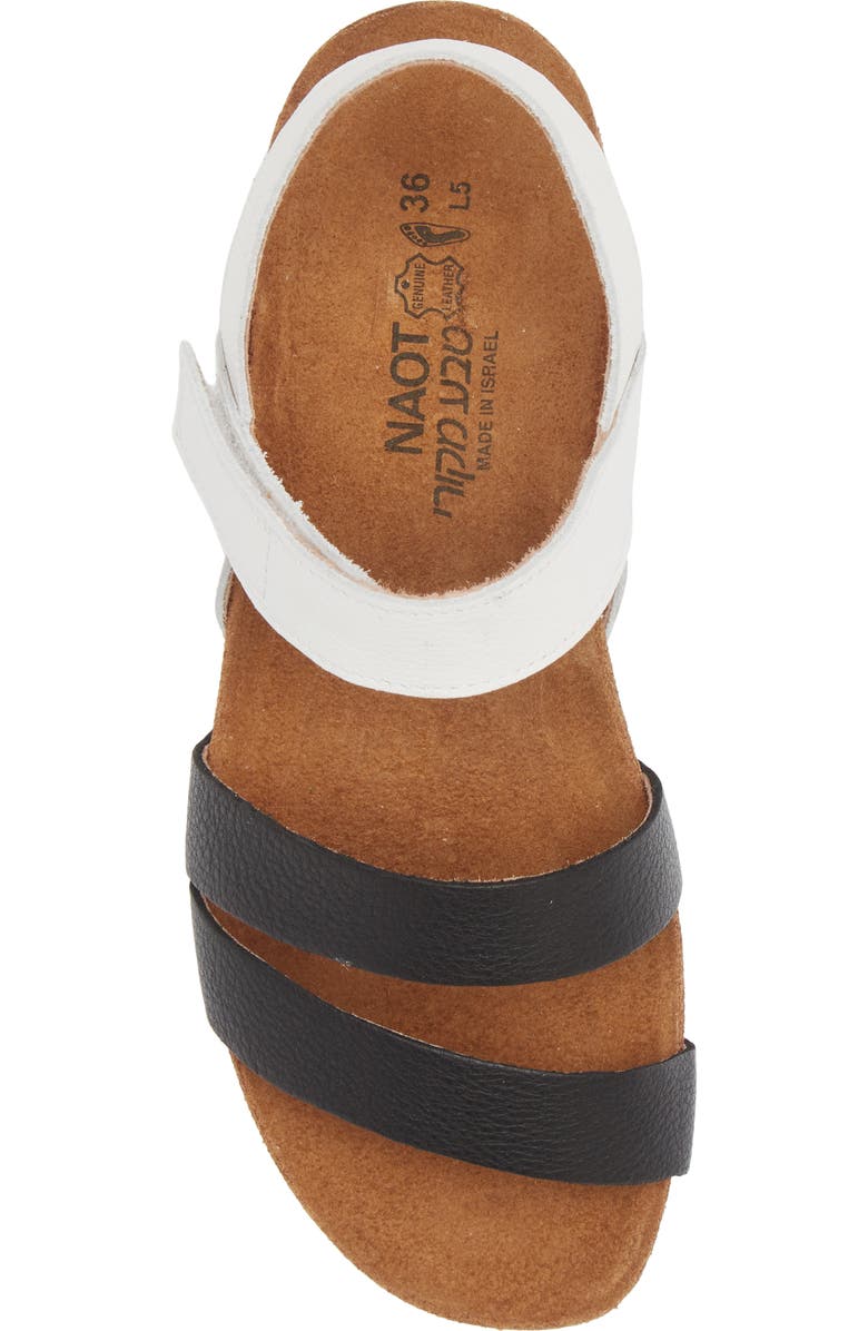 Naot 'Kayla' Sandal, Alternate, color, White/ Black Leather