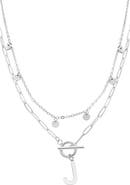 Adornia Toggle Initial Pendant Layered Necklace