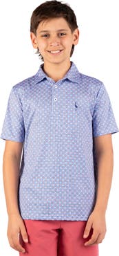 TailorByrd Kids' Geometric Floral Knit Polo