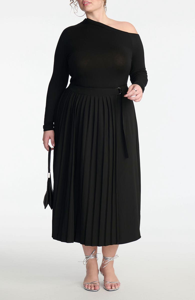 ELOQUII One-Shoulder Knit Top, Alternate, color,