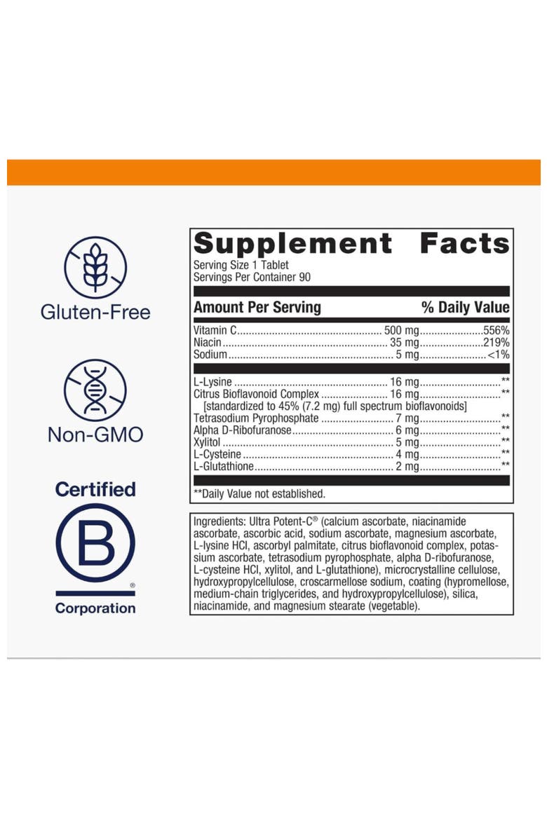 Ultra Potent-C 500 Buffered Vitamin C Supplement 90 Tablets, Alternate, color, None
